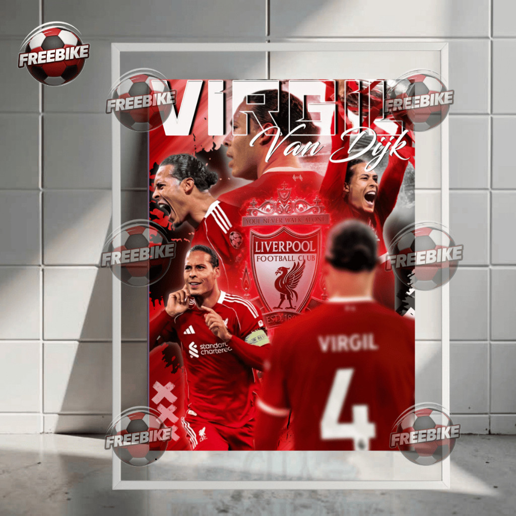 โปสเตอร์ VAN DIJK พร้อมกรอบกระจกคริสตัลคุณภาพสูง
