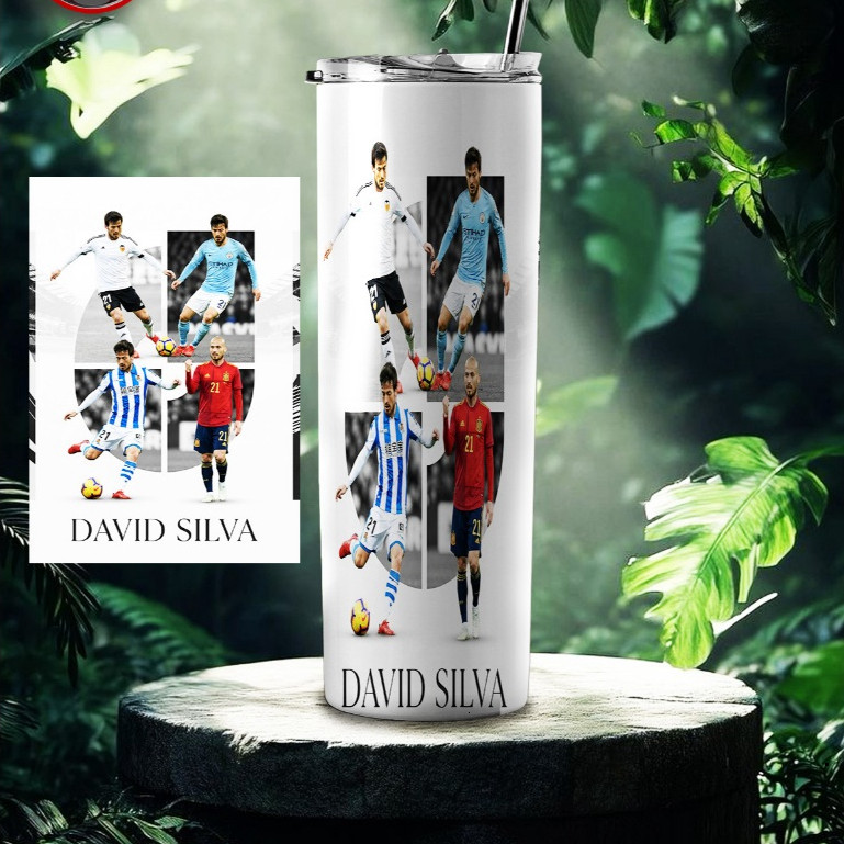 ถ้วยสุขภาพของขวัญพรีเมี่ยมที่ทําจากสแตนเลสพิมพ์ลายด้วย DAVID SILVA