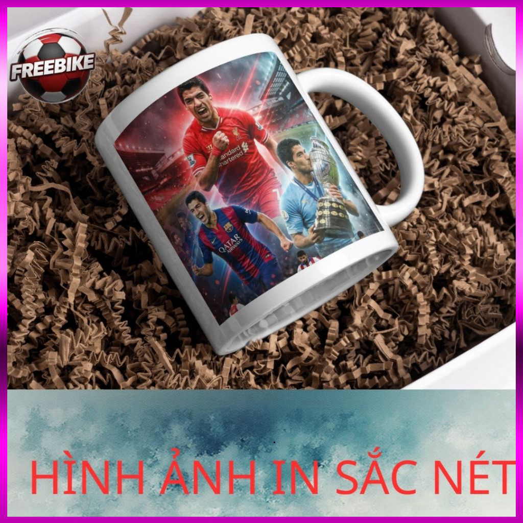 ถ้วยเซรามิกพิมพ์ลายคุณภาพสูงพร้อม LUIS SUAREZ SHAPE