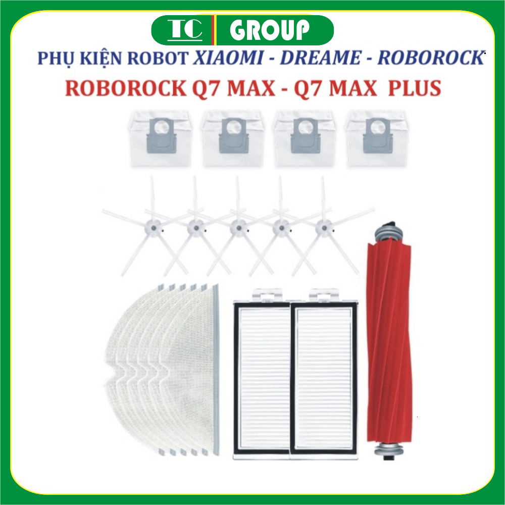 อุปกรณ์กรอง Hepa แปรงหลัก แปรงด้านข้าง ผ้าทําความสะอาด หุ่นยนต์ถุงขยะ Roborock Q7 Max, Q7 Max Plus (