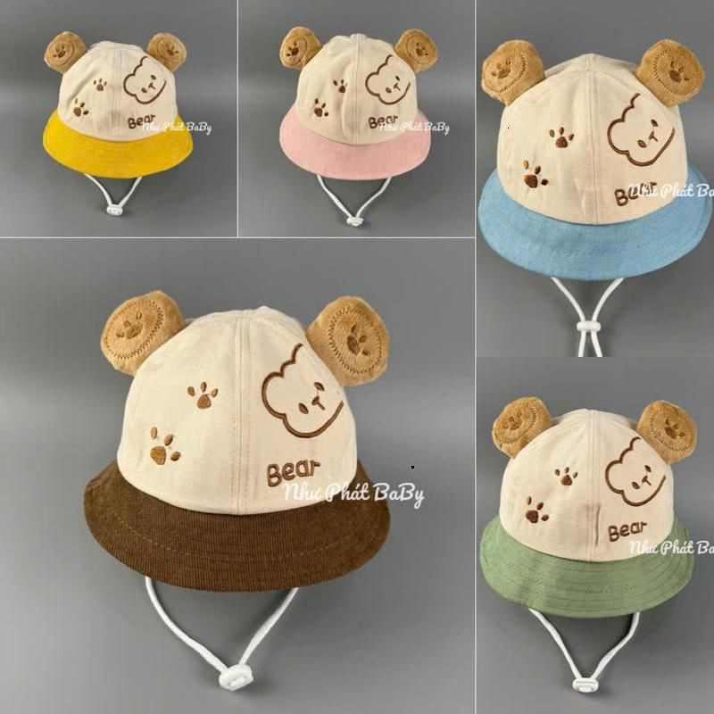 [ 6 MONTHS - 18 MONTHS ] CUTE BEAR HAT FOR GIRLS - PANDA BUCKET HAT FOR CHILDREN