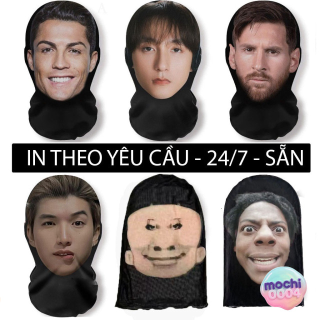 MESSI Ronaldo Speed Curry Mbappe Custom Seamless Mask หรือ Hood ตัวละครที่มีชื่อเสียง: ME