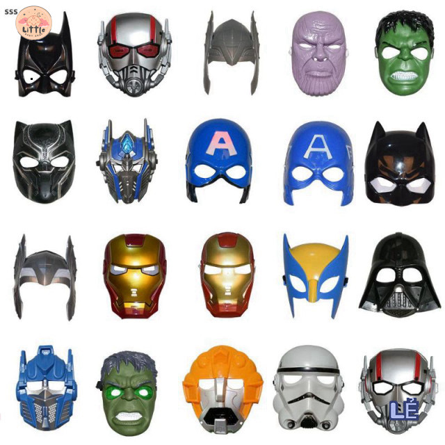 หน้ากาก Iron Man Hero & ซูเปอร์ฮีโร่มากมายในตัวหรือ: Iron Man, Spiderman, Captain A Superhero Mask L