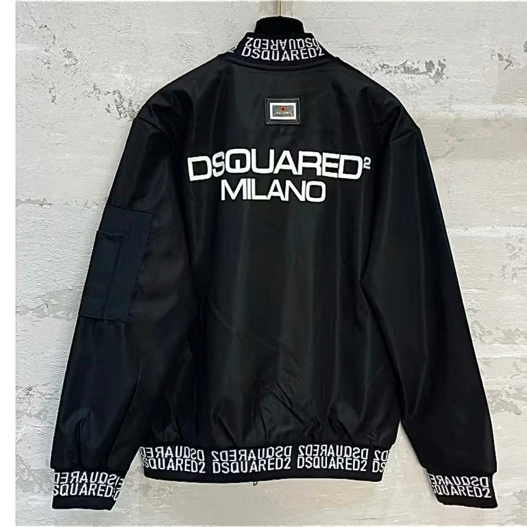 DSQ Windbreaker โลโก้เหล็กด้านหลัง DSQ Chunky เย็บปักถักร้อยสําหรับผู้ชายและผู้หญิงจาก Unisex 2025