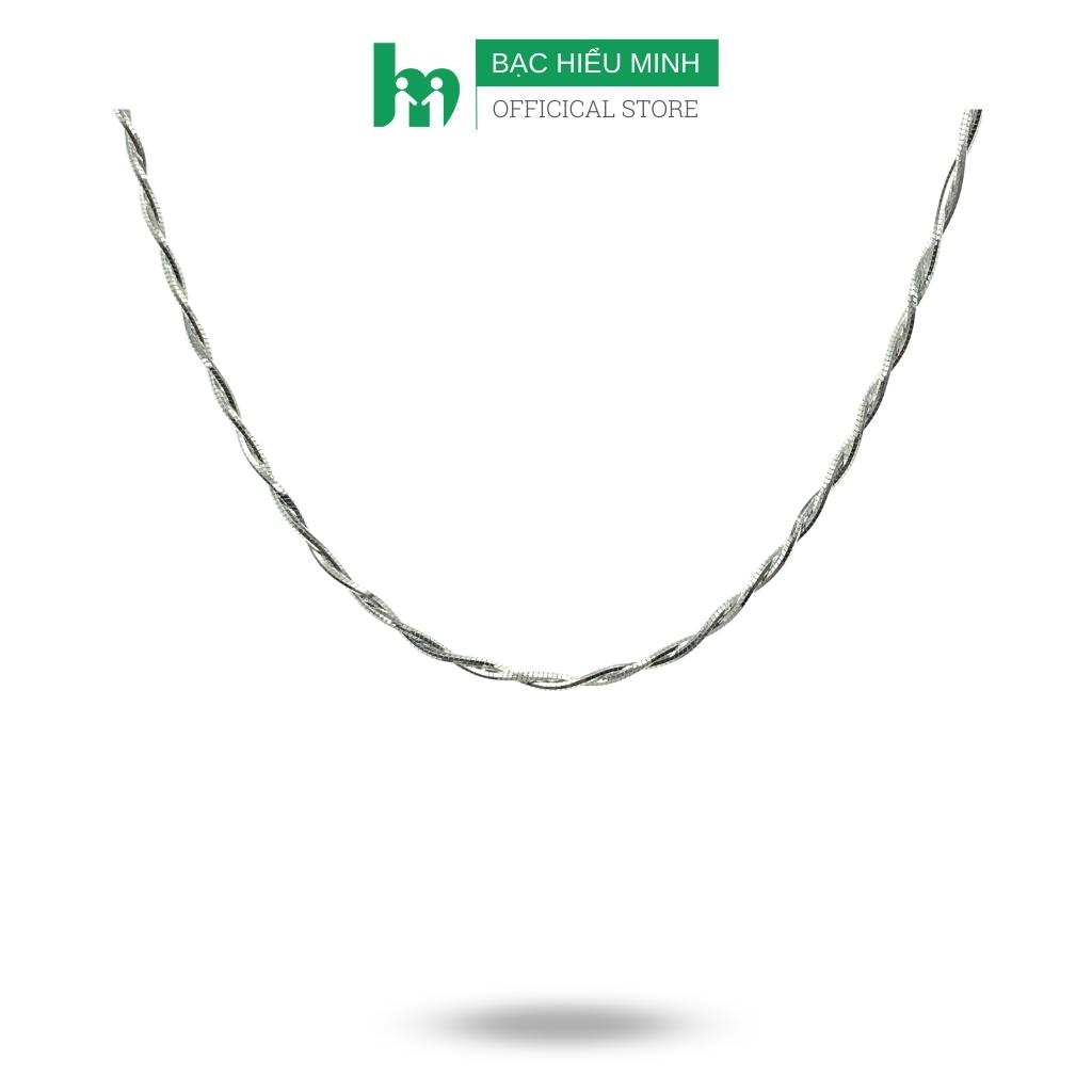 Xiaoming Silver สร้อยคอก๋วยเตี๋ยวบิดคู่ DCN258