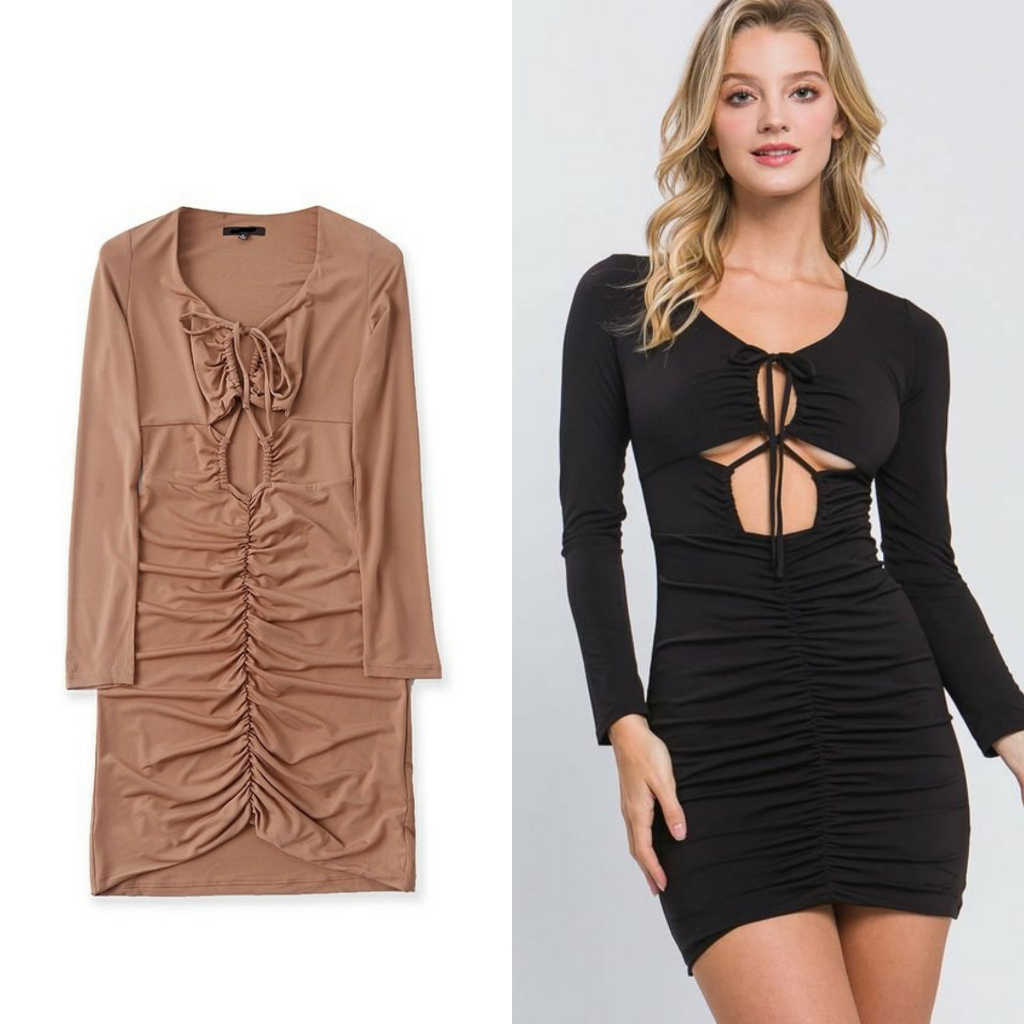 [SZ XS-SL] BODYCON CUT OUT DRESS ผลิตใน EUROPE