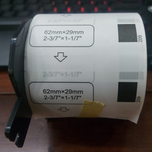 กระดาษพิมพ์ฉลากที่รองรับสําหรับเครื่องพิมพ์ Brother QL700/QL800 (ปั๊ม 62mm.29mm.800)