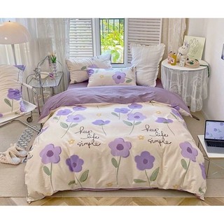 Bộ vỏ chăn ga gối 5 món cotton poly các mẫu hoa
