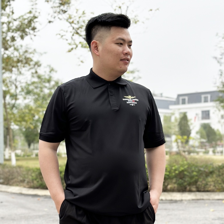 เสื้อโปโลผู้ชายไซส์ใหญ่ 85-130กก. พิมพ์ลายนกอินทรีย์ bigsize polobigman เสื้อยืดผู้ชายคอปก - PBM006
