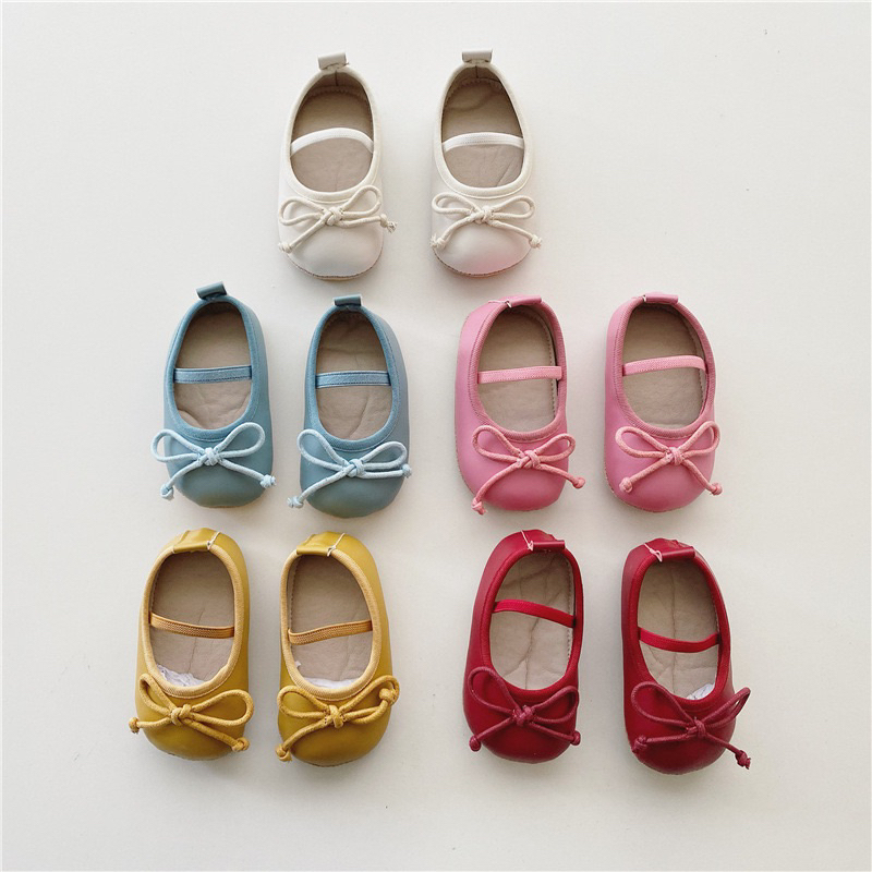 รองเท้าเดินติดโบว์กันลื่นสําหรับเด็กผู้หญิง 5 สี ฉ869