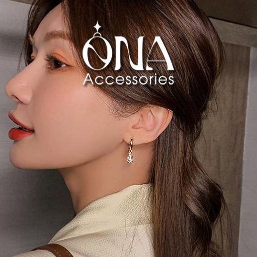 ONA ACCESSORIES ต่างหูเงินแท้ 925 ต่างหูผู้หญิงหรูหรา - KT2