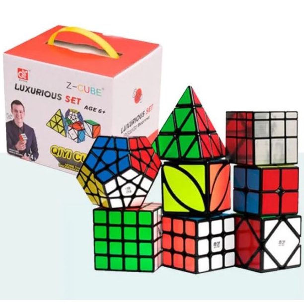 ชุด 8 Rubik Qiyi FREE Book 2x2 3x3 4x4 สามเหลี่ยม 12 ด้านกระจก Windmill Ivy Cube กระจกสีเงิน ของขวัญ