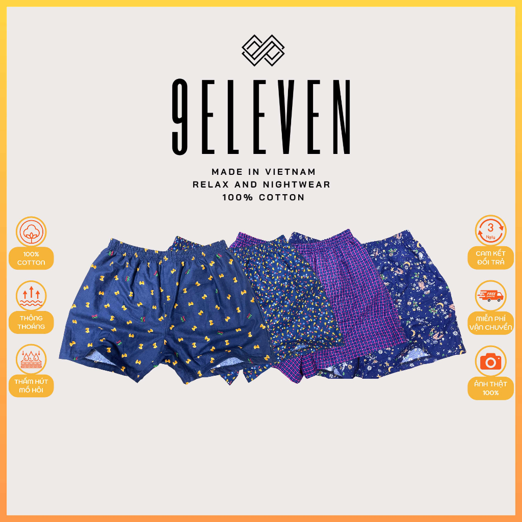 DARK COLOR ชุดนอนผู้ชาย กางเกงขาสั้น เคท เนื้อละเอียด - 9Eleven