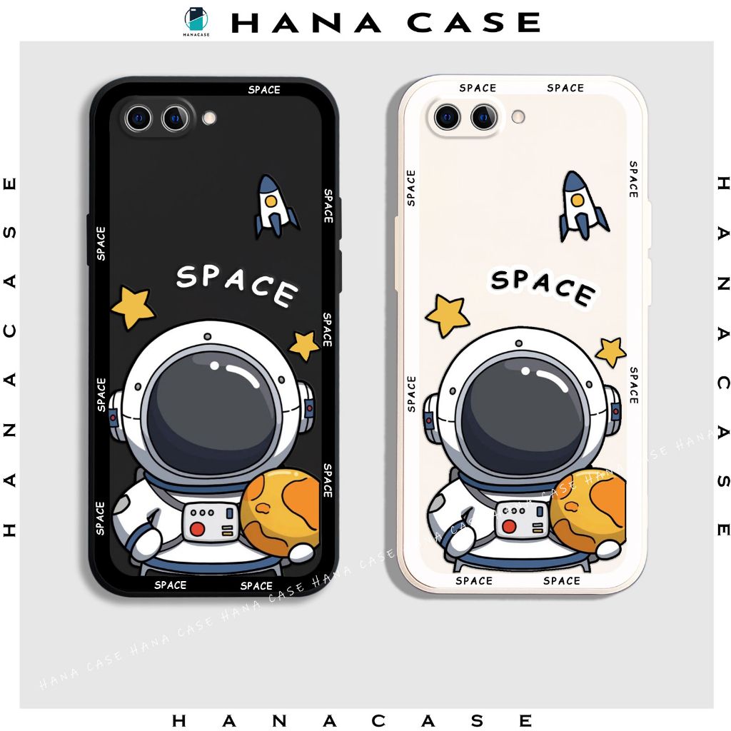 เคสสําหรับ OPPO A3S /A5/ AX5 / AX5S / A12E/ A1K/Realme C2 TPU ยืดหยุ่น ขอบสี่เหลี่ยม นักบินอวกาศ