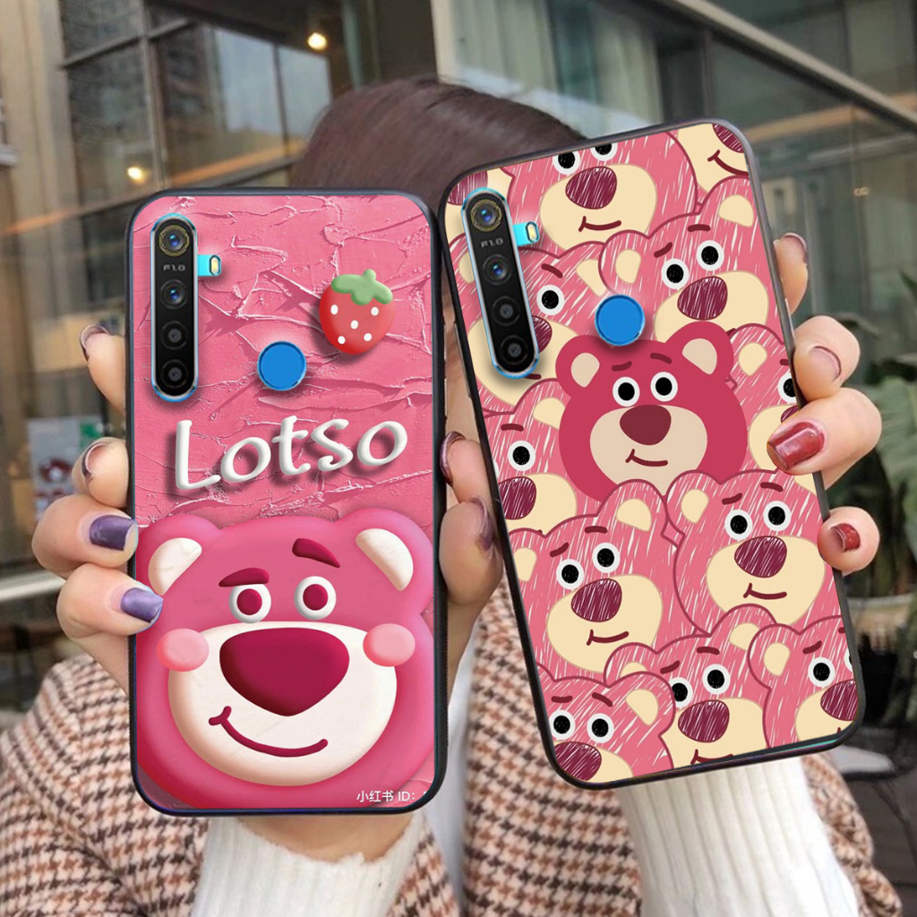 Realme 5 / REALME 5I / Realme Q / REALME 5 Pro / REALME C3 LOTSO STRAWBERRY BEAR เคสสวย สปอร์ต/ปกราค