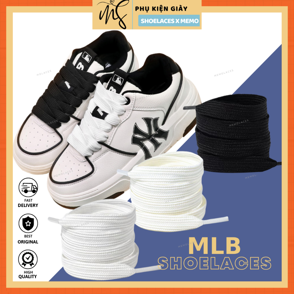 Mlb Chunky Liner Wide Laces รองเท ้ าผ ้ าใบ Laces 120 ซม . MLB NY Memolaces