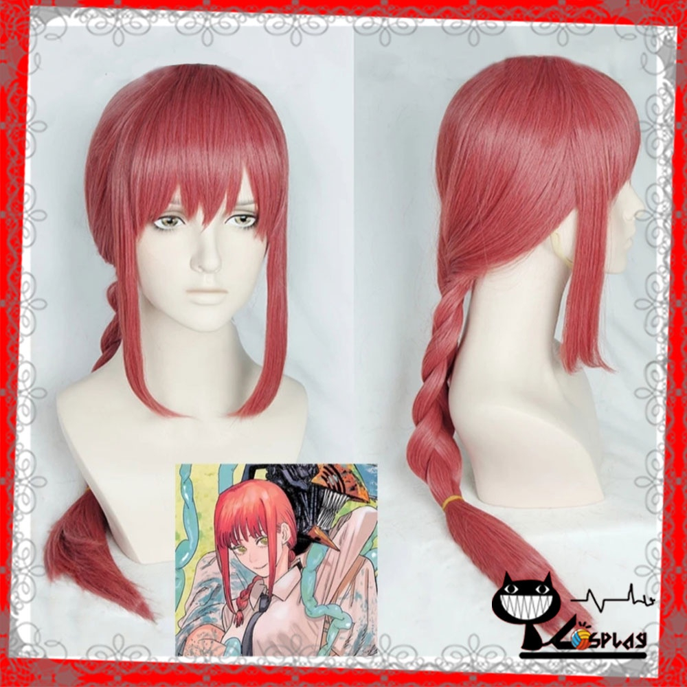 [มีจําหน่าย] Makima Wig/Wigg - Demon Hunter: Chainsaw Man สีชมพูแดง [Miu Cosplay]