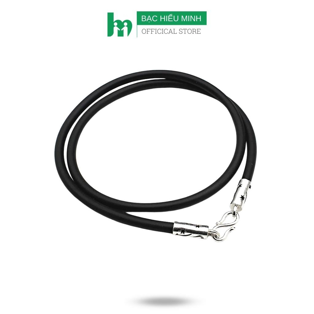 สร้อยคอยางเคลือบเงินเรียบง่ายสําหรับผู้ชายและผู้หญิง SILVER HIEU MINH DCS041