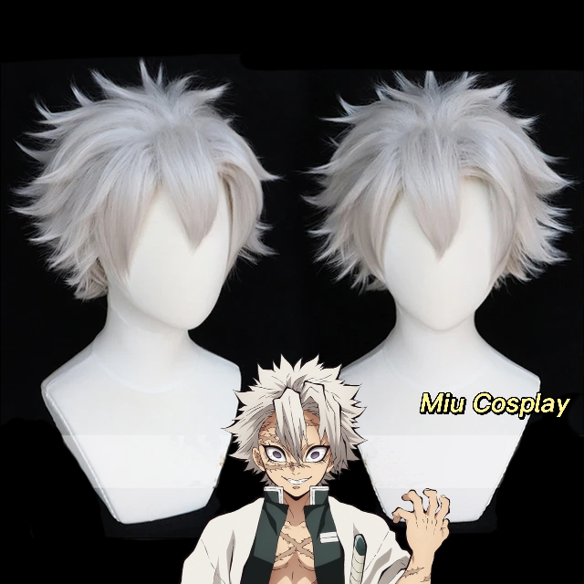 [มีจําหน่าย] วิกผม/วิกผม Sanemi - Demon slayer: Kimetsu no Yaiba [Miu Cosplay]