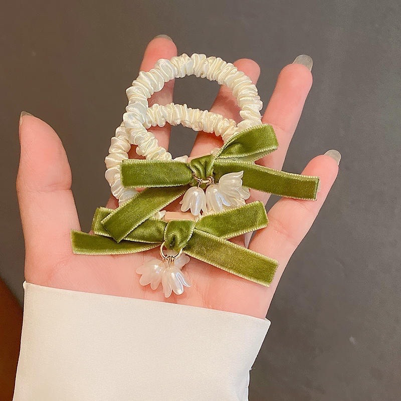Sweet Lily of the Valley scrunchie