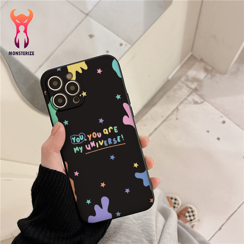 IPHONE Black sky สีส้ม tpu สําหรับ 7 8 Plus 6 6s Plus 11 13 12 14 Pro MAX XR X XS MAX - ng289b