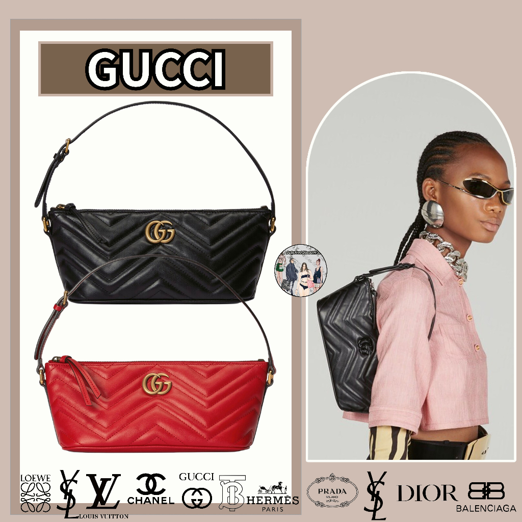 กระเป๋ารักแร้มือถือซีรีย์ Gucci/GG Marmont