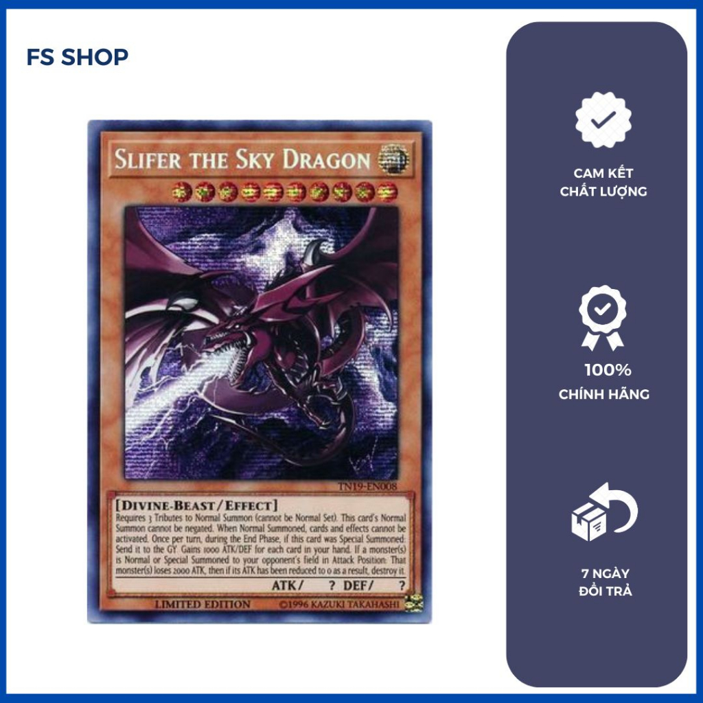 การ์ด Yugioh - Slifer the Sky Dragon (Prismatic Secret Rare)-การ์ดของแท้