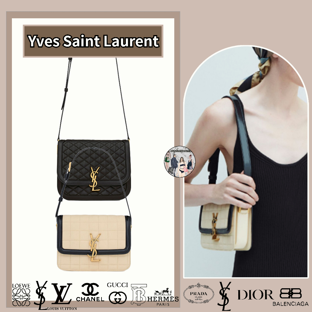 กระเป๋าสะพายหลังหนังแกะ YSL Saint Laurent Solferino นุ่มปานกลาง / ของแท้ 100%