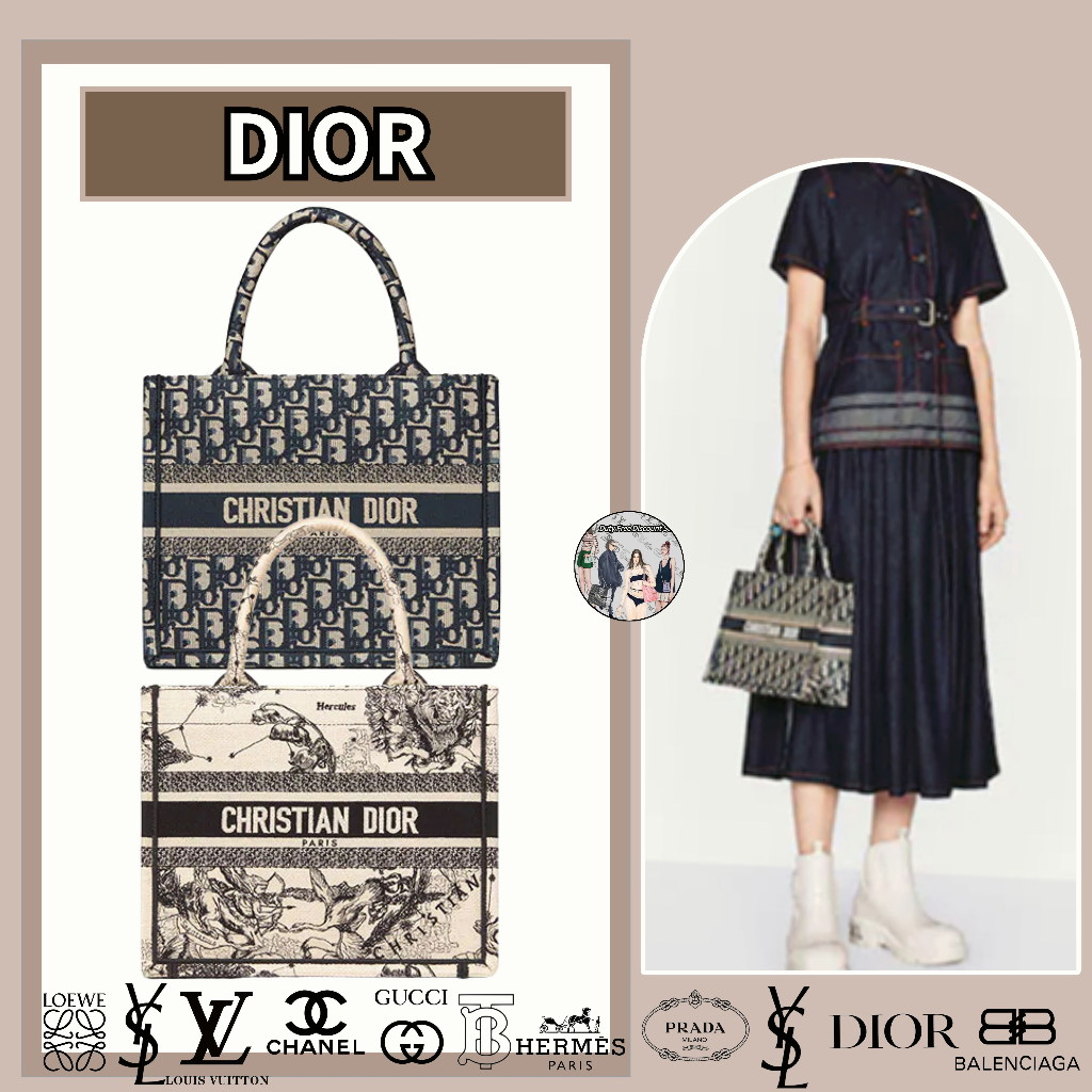 กระเป๋า Dior Small BOOK TOTE สไตล์ล่าสุด ซื้อของแท้ กระเป๋าถือส่วนลดปลอดภาษี
