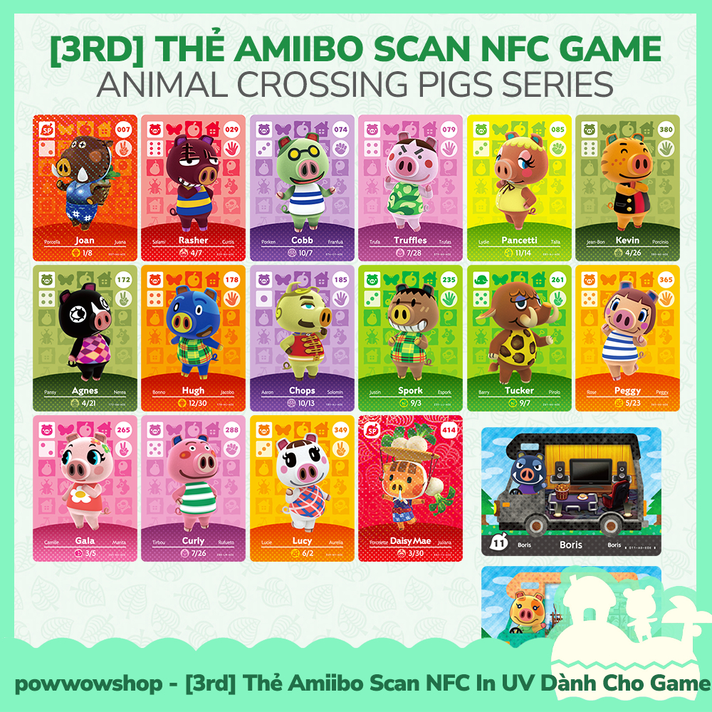 [ คลังสินค ้ าพร ้ อม VN - Express ] 3rd Amiibo Scan NFC Pig Series Card สําหรับสัตว ์ ข ้ าม New Horizons Nintendo Switch Game