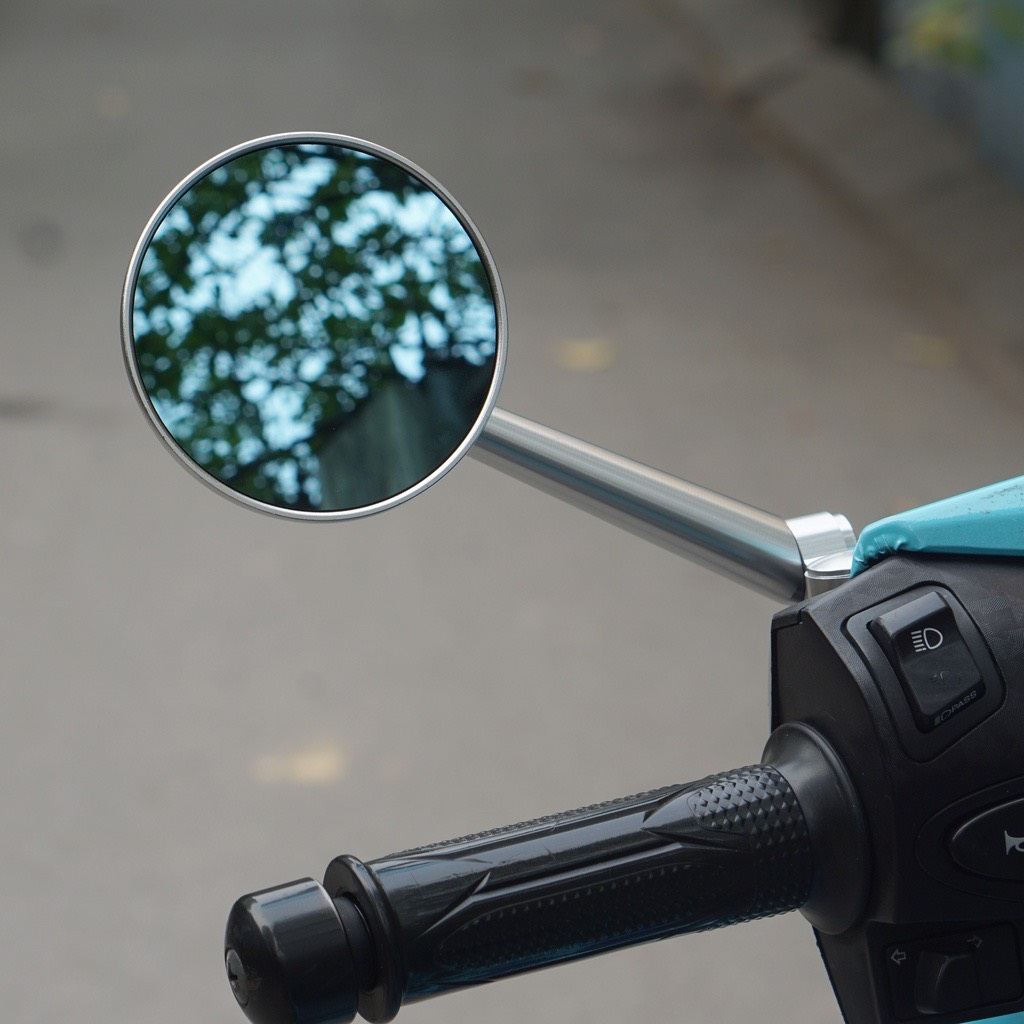 กระจกมอเตอร์ไซค์ทรงกลมอลูมิเนียมเต็ม Rizoma ของแท้