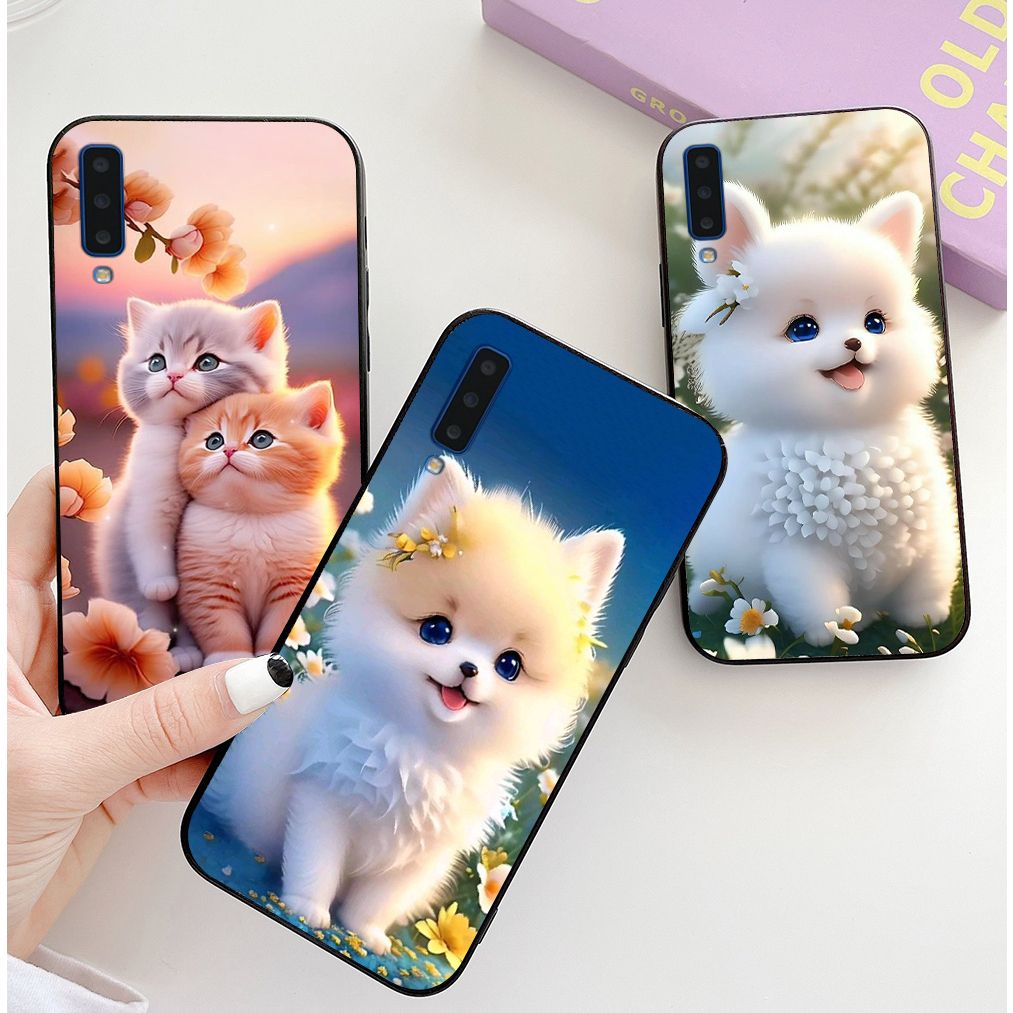 เคส Samsung a7 2018 / ss a9 2018 พิมพ์ลายแมวน่ารัก