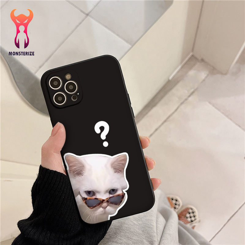 Cat คําถาม dot เคสโทรศัพท์ iPhone สําหรับ iPhone 6plus/6s/7/7plus/8/8plus/x/xs/11/12/pro/max/plus/pr