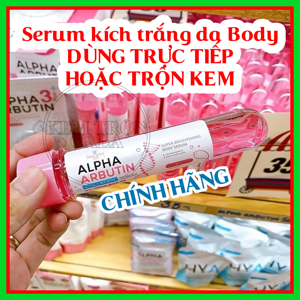 ( 9 Brands❉ Alpha Arbutin Collagen Serum Tube Whitens Thai body Skin สําหรับใช ้ โดยตรงหรือผสมครีมทาตัว 50ml