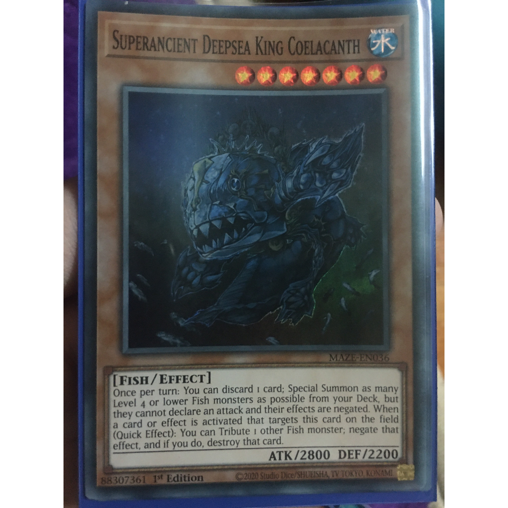 การ์ด Yugioh Superancient Deepsea King Coelacanth - MAZE-EN036