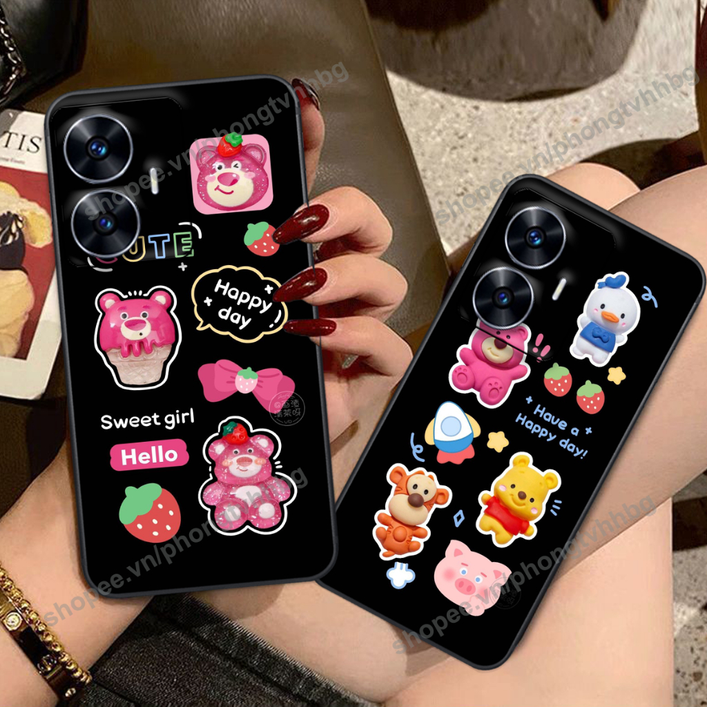เคส REALME C55 STRAWBERRY BEAR สุดน่ารัก / เคส REALME C55 ใหม่ล่าสุด