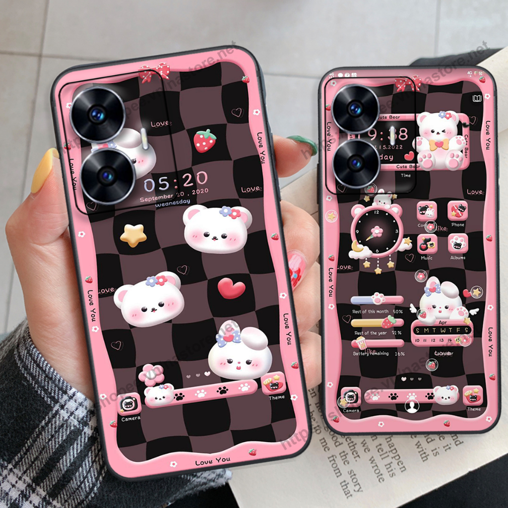 เคสหมี REALME C55 นาฬิกาน่ารักราคาถูก / เคส CHEAP REALME C55