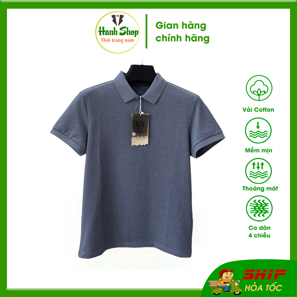 เสื้อยืดคอปกเปิดลงสําหรับผู้ชาย PoLo Bassic สีขาวสไตล์เกาหลี APL1305 Hanh Shop