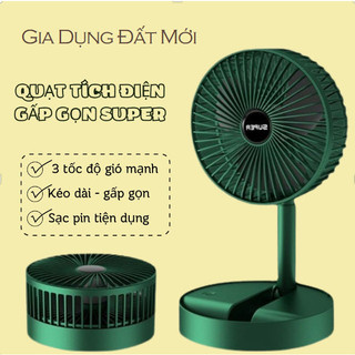 Quạt Tích Điện Cao Cấp Để Bàn Xếp Gọn - 3 chế độ, Tích Hợp Sạc Pin Tiện Dụng