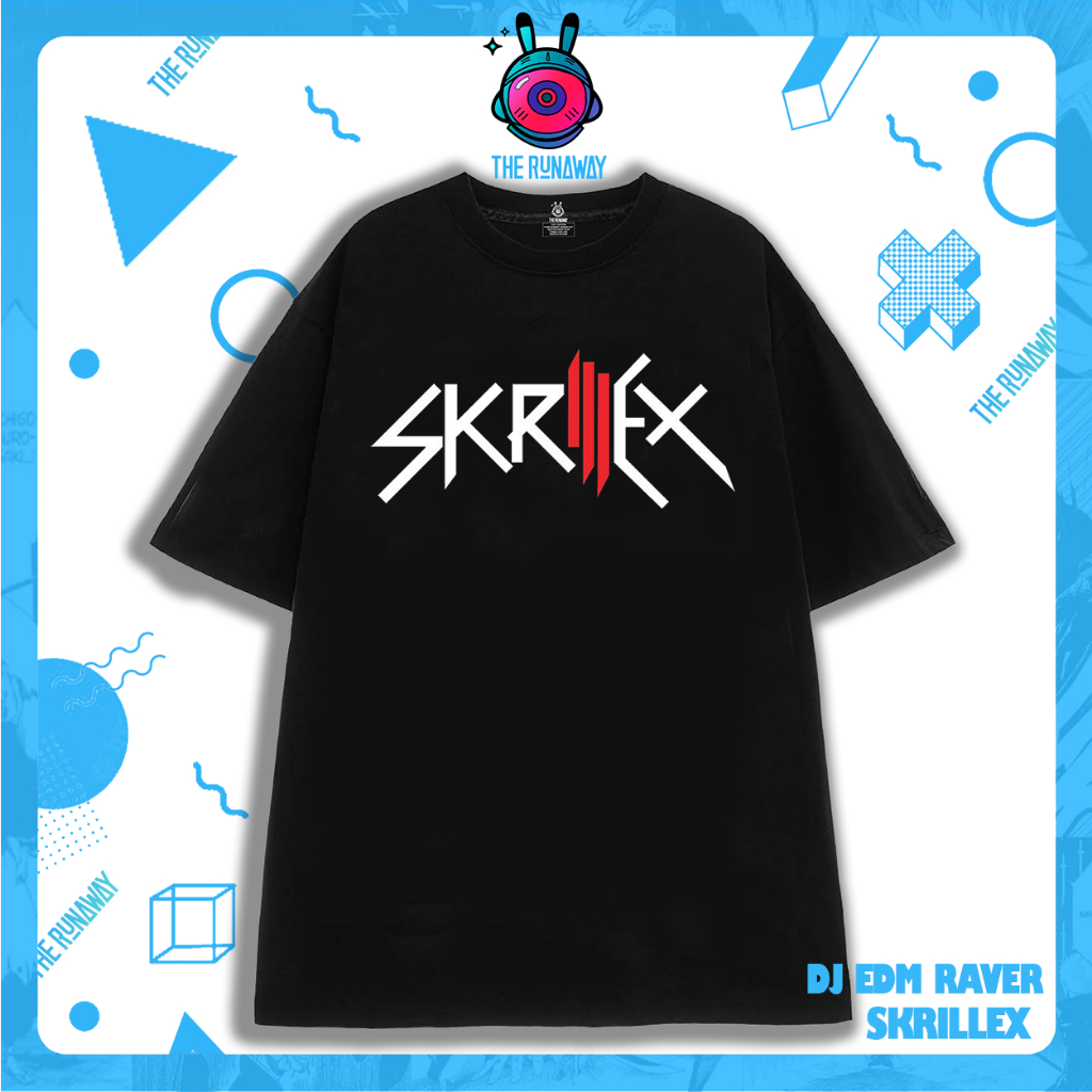 เสื้อยืดผ้าฝ้าย 100% ผู้ชาย/ผู้หญิง DJ EDM Raver: Skrillex โดย The Runaway