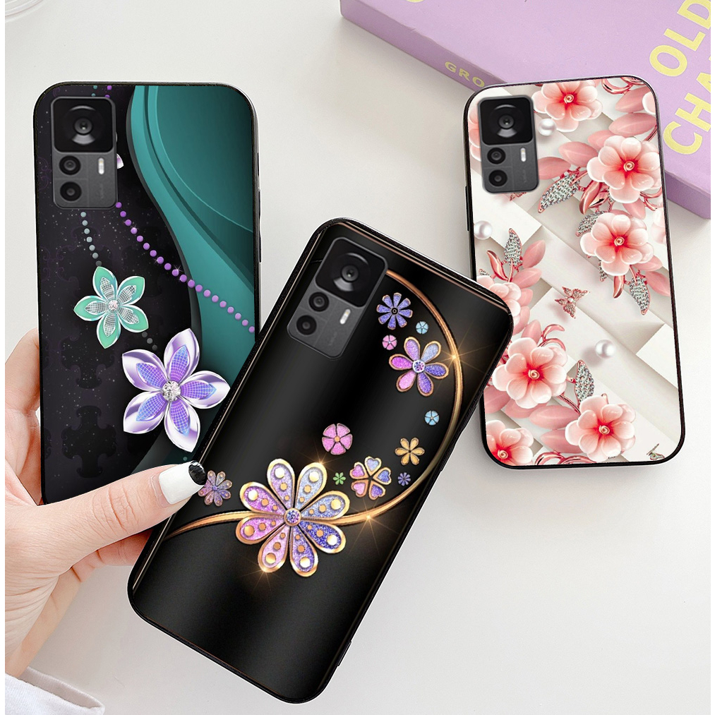 เคส Xiaomi 12t / 12t pro พิมพ์ลายดอกไม้ผู้หญิงหรูหรา