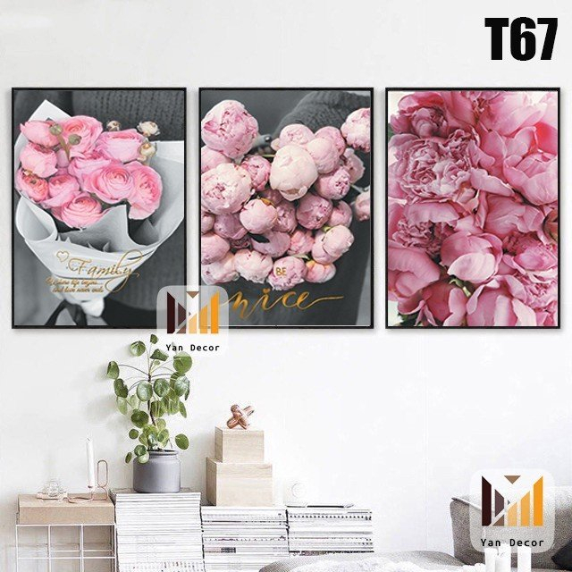 ชุดภาพวาดดอกโบตั๋น 3 ชิ้น CHOOSE FRAME T67
