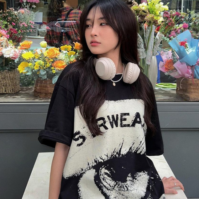 Swe EYES TEE เสื้อยืดแขนสั้นสําหรับผู้ชายและผู้หญิงทําจากผ้าฝ้ายคุณภาพสูง KunShop Unisex