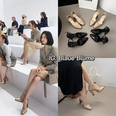 BaueBlume Fendi Song Hye Kyo รองเท้าส้นสูง 6ซม