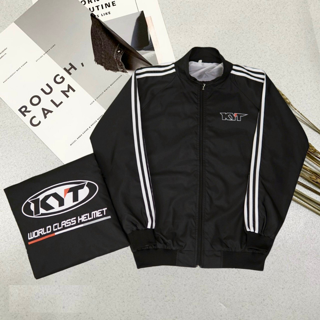 เสื้อแจ็คเก็ตร่มชูชีพ KYT สําหรับผู้ชายและผู้หญิง ผ้ากันลม 2 ชั้น แบบกว้าง คอปกตั้งคุณภาพสูง NCH FAS