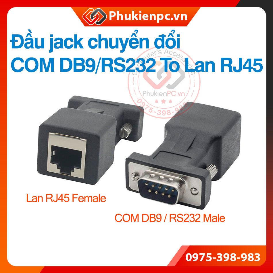 DB9 Male to LAN RJ45 converter กลายเป็นสาย LAN เป็นสายเคเบิล COM RS232 เชื่อมต่อตรง/เส้นทแยงมุมสําหร