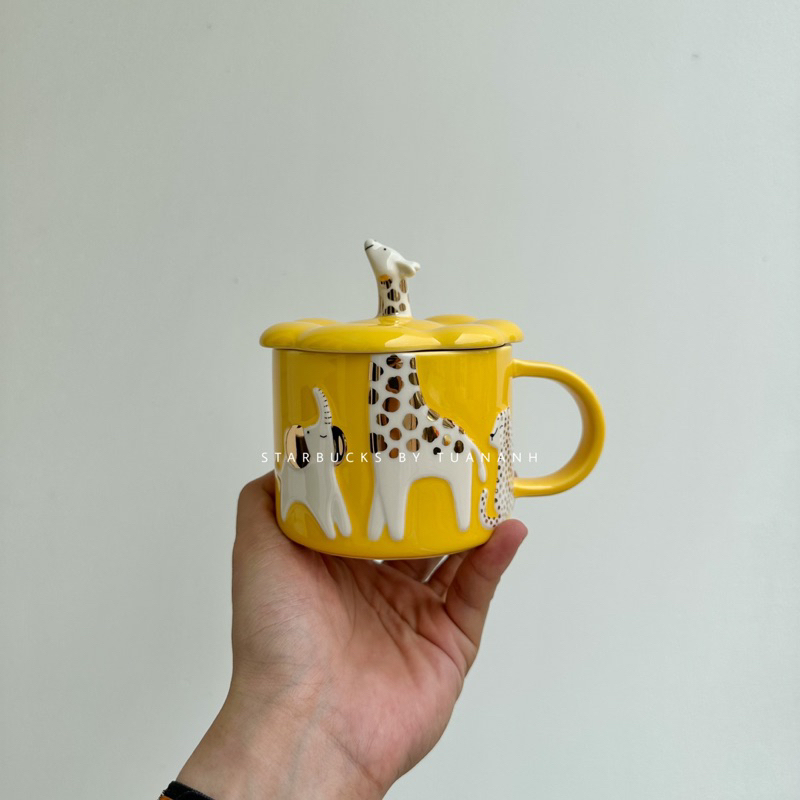 [ ของแท ้ ] Starbucks Savannah Animals Yellow Mug 295ml