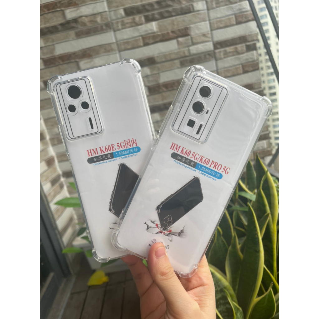 Xiaomi Redmi K60, K60 Pro, K60E Case Soft โปร่งใส กันกระแทก 4 มุม, คัตเอาท์ตา ป้องกันกล้อง