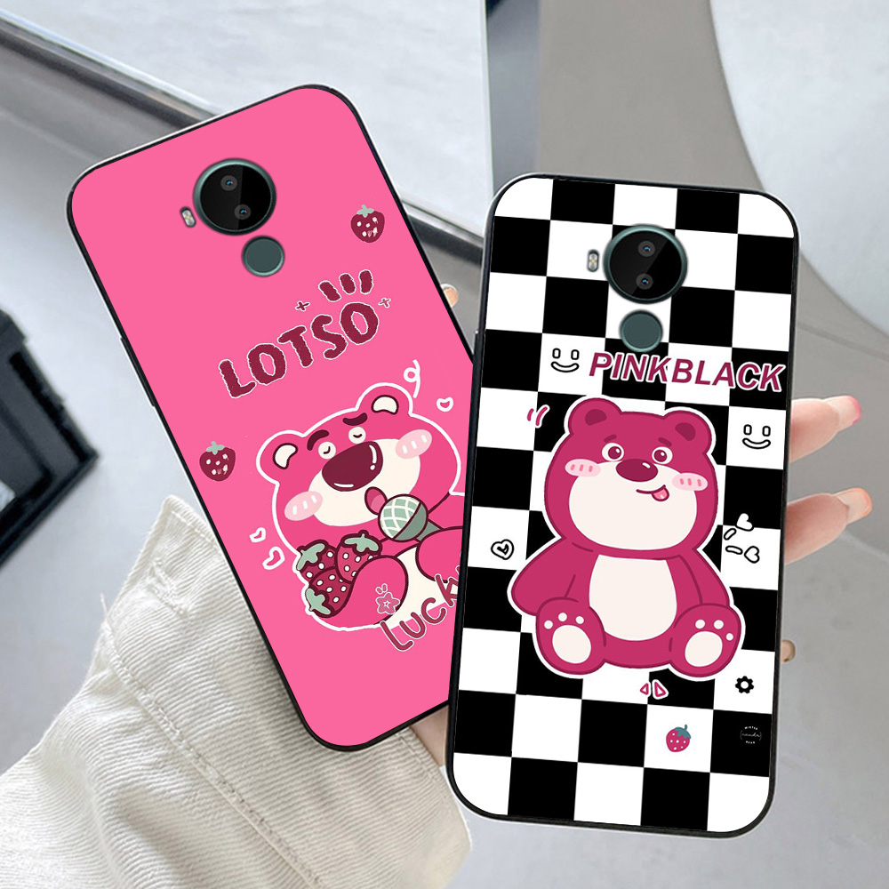 เคส Nokia c20 / nokia c30 / c10 พิมพ์ลายหมีสตรอเบอร์รี่ที่ดีที่สุด