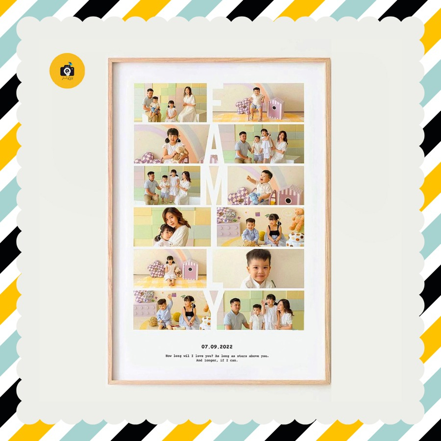 A3 - A4 - A5 PHOTO FRAME With DESIGN OF 10 CREATIVE PHOTOS ON REQUEST - Anniversary - Birthday With 